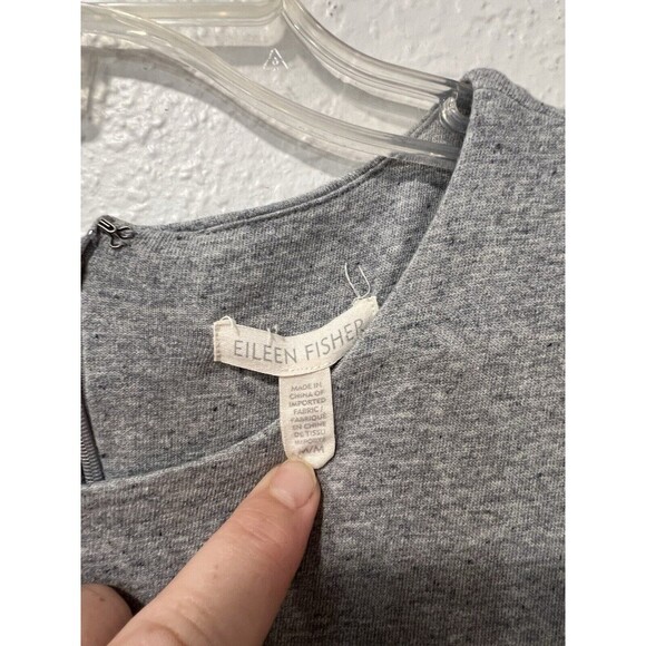 Eileen Fisher Speckled Organic Cotton Jumpsuit in Moon Gray Crop Jumper Size M - Picture 6 of 6
